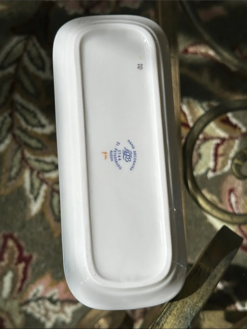 LOMONOSOV PORCELAIN SET, 4USSR, ST, ST. PETERSBURG Blue and White